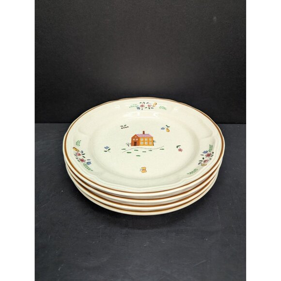Vintage Newcor Stoneware 6004 Our Country Farmhouse Salad Plate Set of 4 - Picture 11 of 12